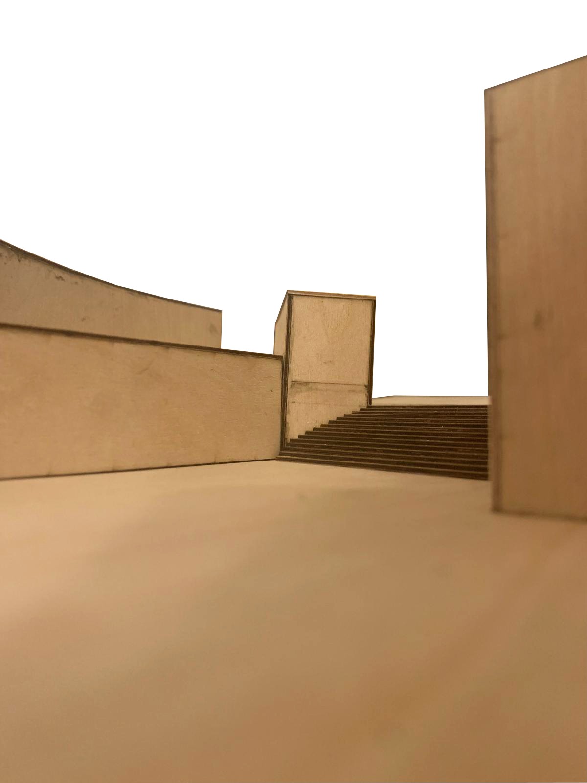 Holzmodell im Bereich der Treppe