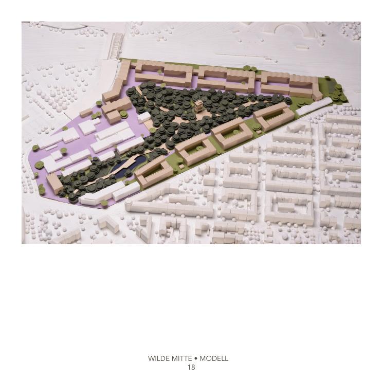 Städtebauliches Modell des Projekts Wilde Mitte